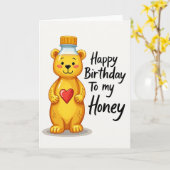 Carte d'anniversaire Ours Capricieux (Fleur jaune)