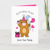 Carte d'anniversaire Ourson avec Ballons (Devant)