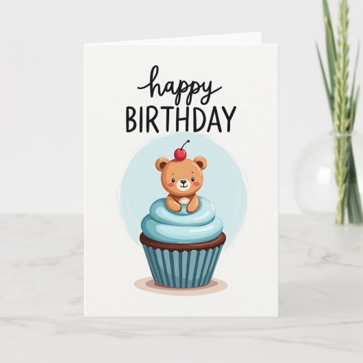 Carte d'anniversaire Ourson Fantaisiste (Devant)