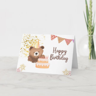 Carte d'anniversaire Ourson Mignon