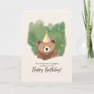 Carte d'anniversaire Ourson Mignon