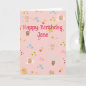 Carte d'anniversaire Oursons Mignons (Devant)