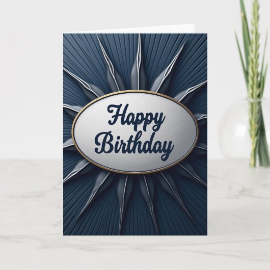 Carte d'anniversaire ovale élégante (Devant)