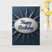 Carte d'anniversaire ovale élégante (Fleur jaune)