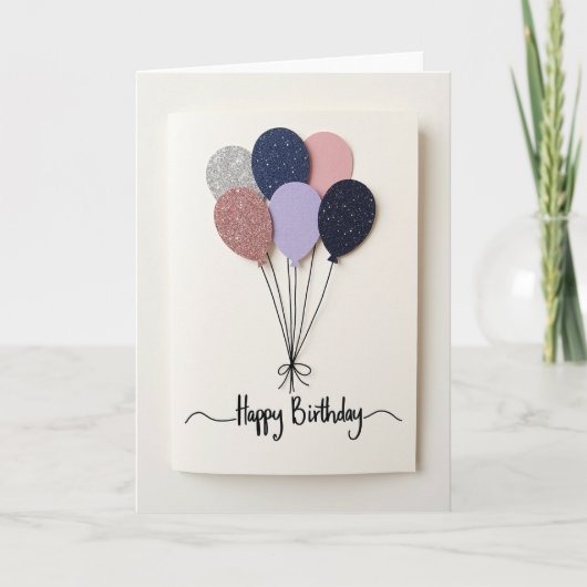 Carte d'anniversaire pailletée (Devant)