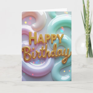 Carte d'anniversaire pailletée jubilatoire