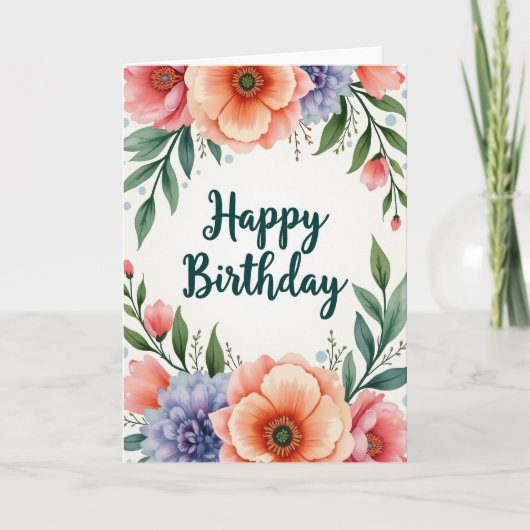 Carte d'anniversaire Painted Blossom (Devant)
