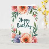 Carte d'anniversaire Painted Blossom (Fleur jaune)