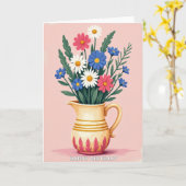 Carte d'anniversaire Painterly Bloom (Fleur jaune)