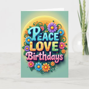 Carte d'anniversaire Paix Amour