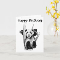 Carte d'anniversaire Panda