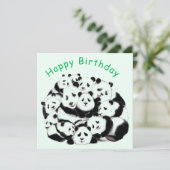 Carte d'anniversaire Panda amusante Pandas de fami (Debout devant)