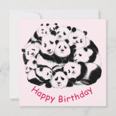 Carte d'anniversaire Panda amusante Pandas de fami (Dos)