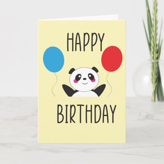 Carte d'anniversaire Panda Joyeux (Devant)