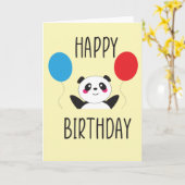 Carte d'anniversaire Panda Joyeux (Fleur jaune)