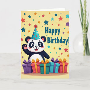 Carte d'anniversaire Panda Party