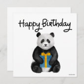 Carte d'anniversaire Panda peinte à la main (Devant / Derrière)