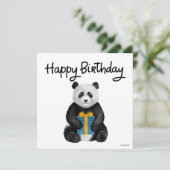 Carte d'anniversaire Panda peinte à la main (Debout devant)