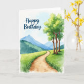Carte d'anniversaire panoramique (Fleur jaune)