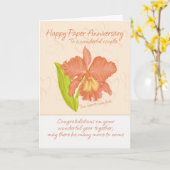 Carte d'anniversaire papier - 1er anniversaire (Fleur jaune)