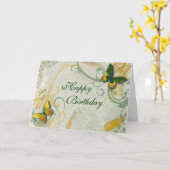 Carte d'anniversaire papillon (Fleur jaune)