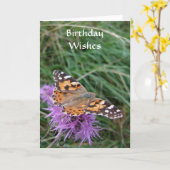 Carte d'anniversaire papillon (Fleur jaune)