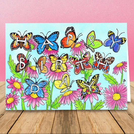 Carte d'anniversaire papillon