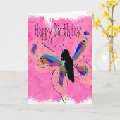 Carte d'anniversaire papillon (Fleur jaune)