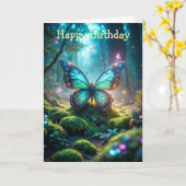 Carte d'anniversaire papillon (Fleur jaune)
