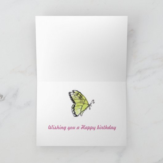 Carte d'anniversaire papillon (Intérieur)