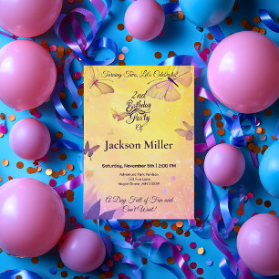 Carte d'anniversaire Papillon avec un Tigre Adorab