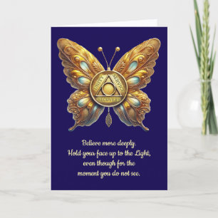 Carte d'anniversaire papillon et prière AA