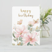 Carte d'anniversaire papillon floral (Debout devant)