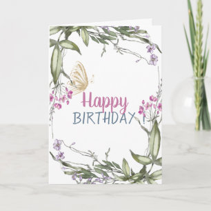 Carte d'anniversaire Papillon Pailleté Meadow Gold