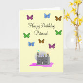 Carte d'anniversaire papillon Princess (Fleur jaune)