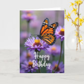 Carte d'anniversaire Papillon Suave (Fleur jaune)