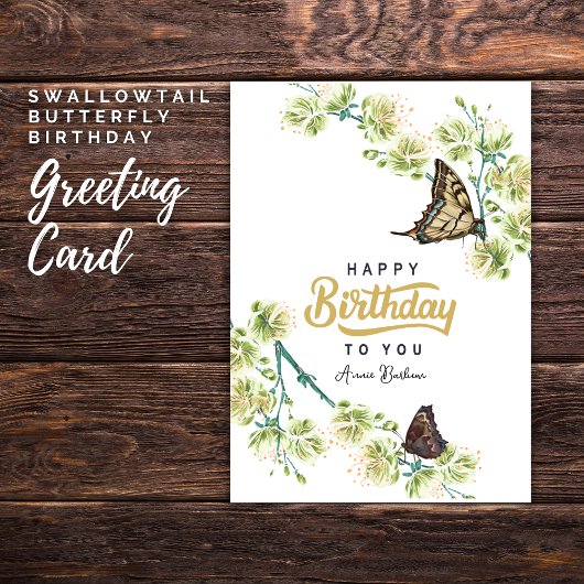 Carte d'anniversaire Papillon swallowtail