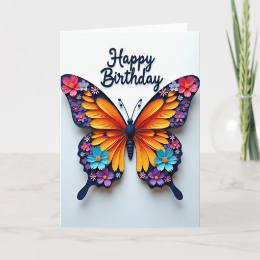 Carte d'anniversaire Papillon Vibrant (Devant)