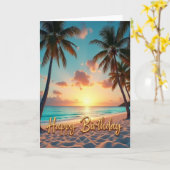 Carte d'anniversaire Paradis Océanique (Fleur jaune)
