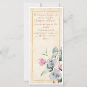Carte d'anniversaire Parchemin et Floral 4"x9" (Dos)