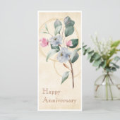 Carte d'anniversaire Parchemin et Floral 4"x9" (Debout devant)