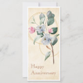 Carte d'anniversaire Parchemin et Floral 4"x9" (Devant)