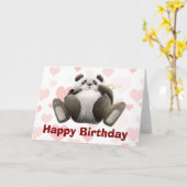 Carte d'anniversaire paresseuse de panda (Fleur jaune)