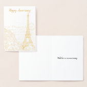 Carte d'anniversaire Paris Gold ou Silver Foil - p (Affichage)