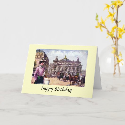 Carte d'anniversaire - Paris, l'Opéra (Fleur jaune)