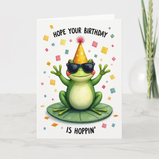 Carte d'anniversaire Party Frog (Devant)