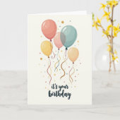 Carte d'anniversaire Pastel (Fleur jaune)