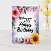 Carte d'anniversaire Pastel Birthday Bloom (Fleur jaune)