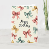Carte d'anniversaire Pastel Bows (Devant)