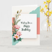 Carte d'anniversaire Pastel Celebration (Fleur jaune)
